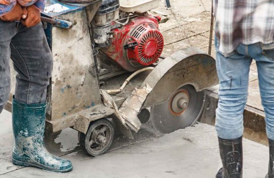 Sawing concrete in a diamond2